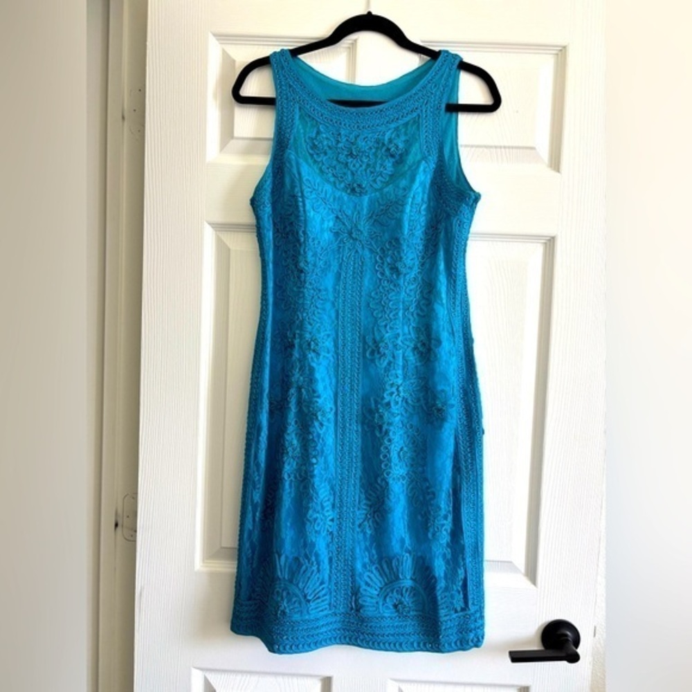 Sue Wong Blue  Knee High Dress